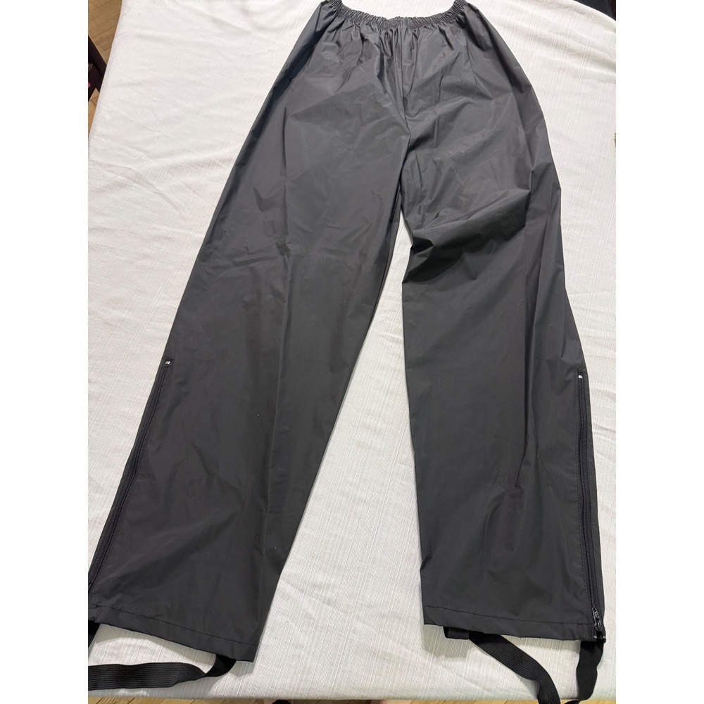 ProSport Dry Bones Mens Black Waterproof Rain Pants Ankle Zip‎ Stirrup Size M